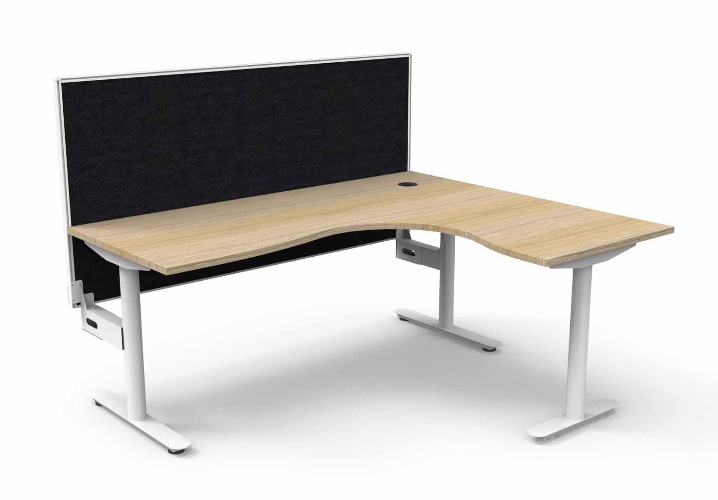 Halo Static Corner Workstation - With Screen